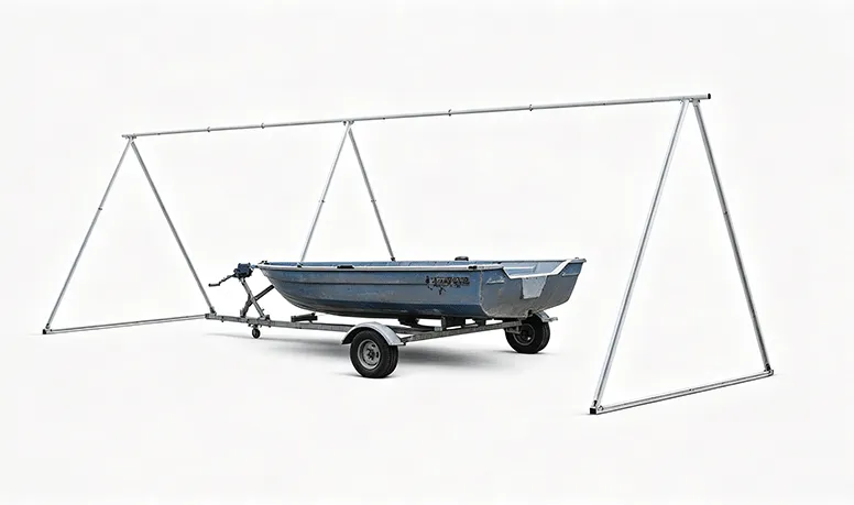 Adjustable A-Frame Boat Cover Support System for Boat Storage and Protection